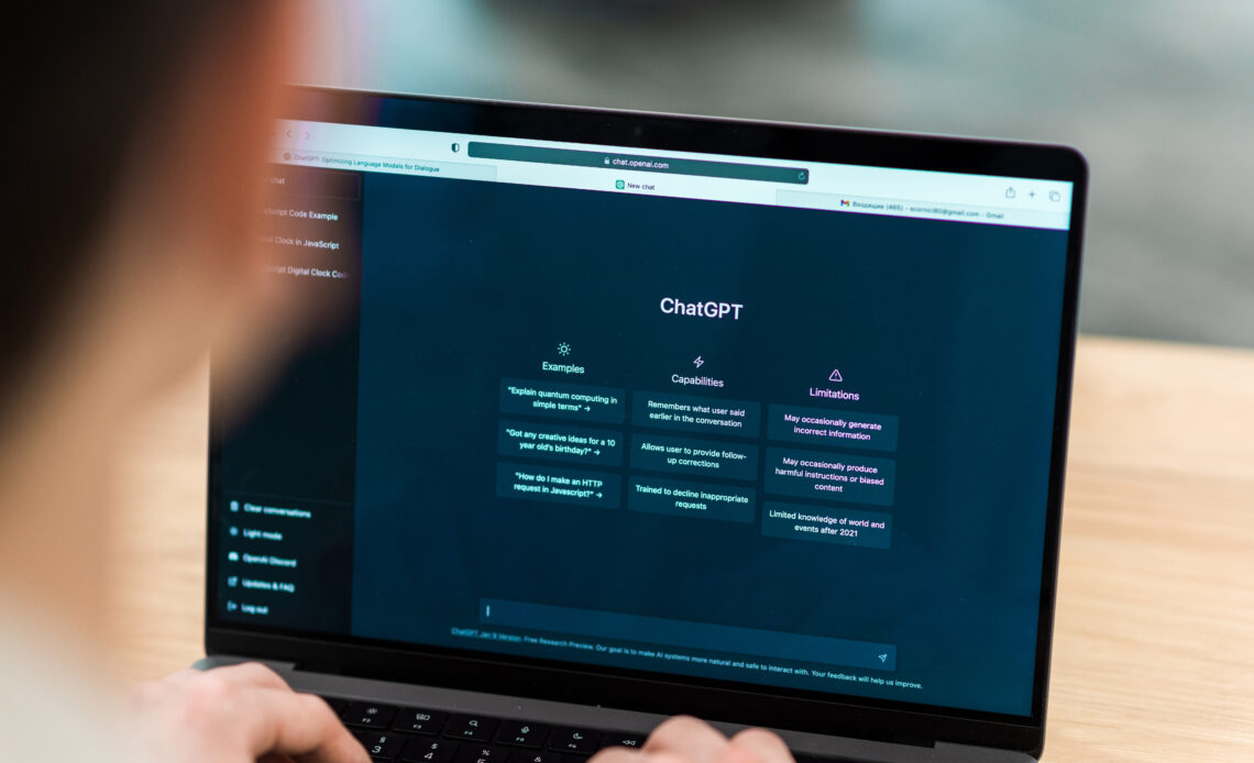 opened ai chat on laptop
