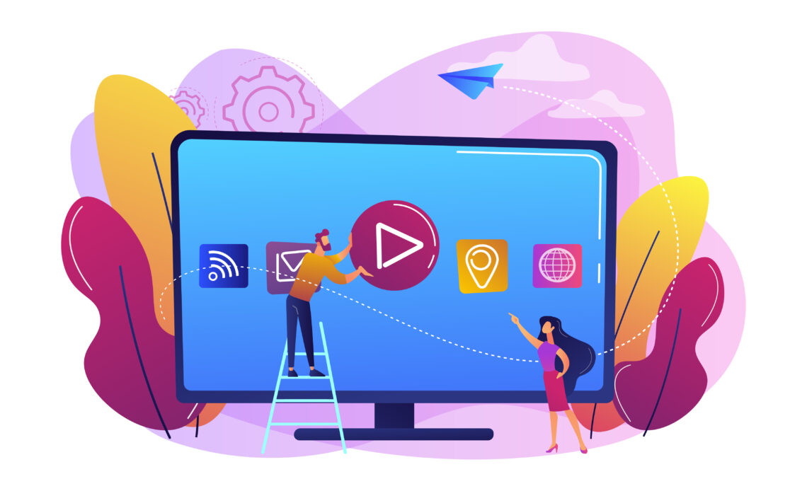 Smart-TV-Technologie-Konzept Vektor-Illustration.